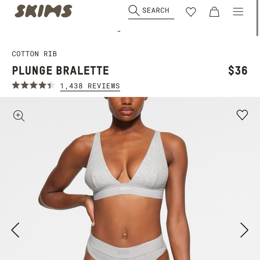 NWT SKIMS Cotton plunge bralette mult sizes